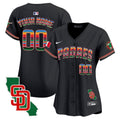 Padres Mexico California Patch Vapor Premier Limited Custom Jersey - All Stitched - Women, Black