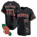 Padres Mexico California Patch Vapor Premier Limited Custom Jersey - All Stitched - Men, Black