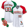 Padres Mexico California Patch Vapor Premier Limited Custom Jersey - All Stitched - Women, Alternate
