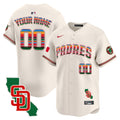Padres Mexico California Patch Vapor Premier Limited Custom Jersey - All Stitched - Men, Cream