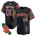 Padres Mexico California Patch Vapor Premier Limited Custom Jersey V6 - All Stitched - Men, Black