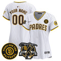 Padres Tony Gwynn & Faithful Patch Vapor Premier Limited Custom Jersey - All Stitched - Women, White