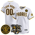 Padres Tony Gwynn & Faithful Patch Vapor Premier Limited Custom Jersey - All Stitched - Men, White