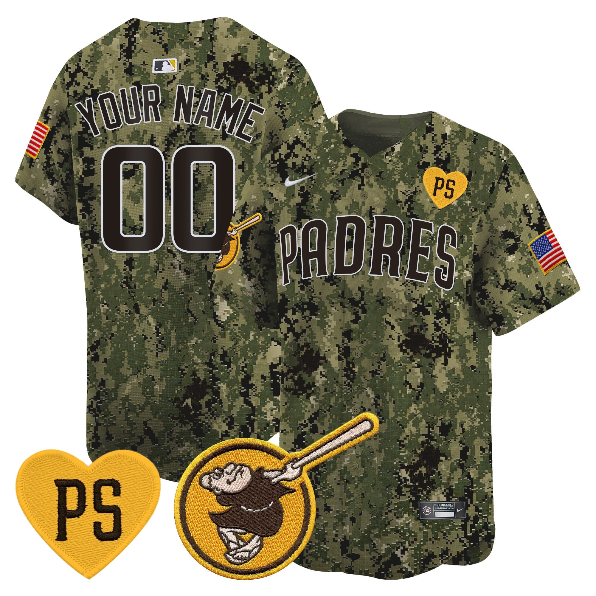Padres USMC Alternate Vapor Premier Limited Custom Jersey - All Stitched