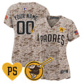 Padres USMC Alternate Vapor Premier Limited Custom Jersey - All Stitched - Women, Desert