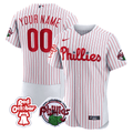 Philadelphia Phillies Red October Patch Custom Jersey - All Stitched - Men, Flex White