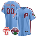 Philadelphia Phillies Red October Patch Custom Jersey - All Stitched - Men, Cool Blue