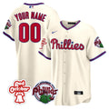 Philadelphia Phillies Red October Patch Custom Jersey - All Stitched - Men, Cool Cream