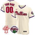 Philadelphia Phillies Red October Patch Custom Jersey - All Stitched - Men, Flex Cream