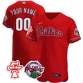 Philadelphia Phillies Red October Patch Custom Jersey - All Stitched - Men, Flex Red