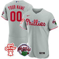 Philadelphia Phillies Red October Patch Custom Jersey - All Stitched - Men, Flex Gray