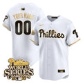 Phillies 2008 World Series Champions Patch Vapor Premier Limited Custom Jersey - All Stitched - Men, White