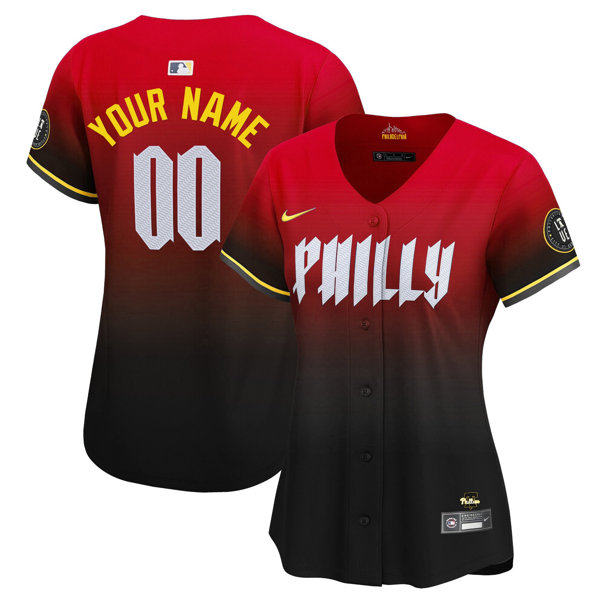 Phillies 2024 City Connect Vapor Premier Limited Custtom Jersey - All Stitched - Women, Red