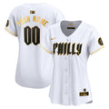 Phillies 2024 City Connect Vapor Premier Limited Custtom Jersey - All Stitched - Women, White Gold