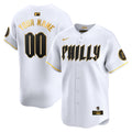 Phillies 2024 City Connect Vapor Premier Limited Custtom Jersey - All Stitched - Men, White Gold