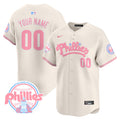Phillies Bubblegum Pink Vapor Premier Limited Custom Jersey - All Stitched - Men, Cream