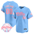 Phillies Bubblegum Pink Vapor Premier Limited Custom Jersey - All Stitched - Men, Light Blue