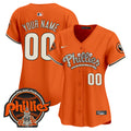 Phillies Halloween Vapor Premier Limited Custom Jersey - All Stitched - Women, Orange