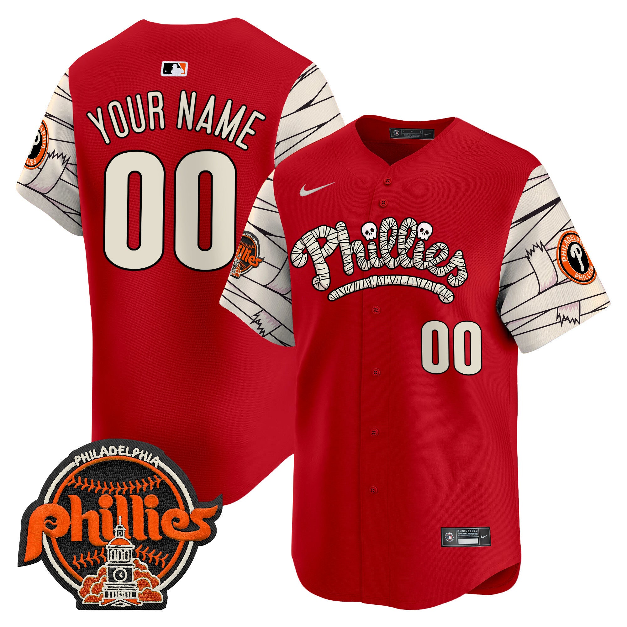 Phillies Halloween Vapor Premier Limited Custom Jersey V2 - All Stitched - Men, Red