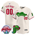 Phillies Phanatic Patch Vapor Premier Limited Custom Jersey V3 - All Stitched - Men, Cream