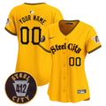 Pittsburgh Pirates 412 Patch Vapor Premier Limited Custom Jersey - All Stitched - Women, Gold