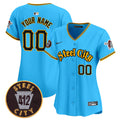 Pittsburgh Pirates 412 Patch Vapor Premier Limited Custom Jersey - All Stitched - Women, Light Blue