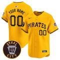 Pittsburgh Pirates 412 Patch Vapor Premier Limited Custom Jersey V3 - All Stitched - Men, Gold