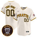 Pittsburgh Pirates 412 Patch Vapor Premier Limited Custom Jersey V3 - All Stitched - Men, Cream