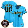 Pittsburgh Pirates 412 Patch Vapor Premier Limited Custom Jersey V4 - All Stitched - Women, Light Blue