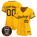 Pittsburgh Pirates 412 Patch Vapor Premier Limited Custom Jersey V4 - All Stitched - Women, Gold
