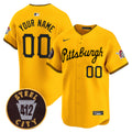 Pittsburgh Pirates 412 Patch Vapor Premier Limited Custom Jersey V4 - All Stitched - Men, Gold