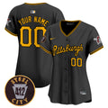 Pittsburgh Pirates 412 Patch Vapor Premier Limited Custom Jersey V4 - All Stitched - Women, Black