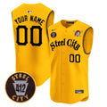 Pittsburgh Pirates 412 Patch Vapor Premier Sleeveless Custom Jersey - All Stitched - Men, Gold