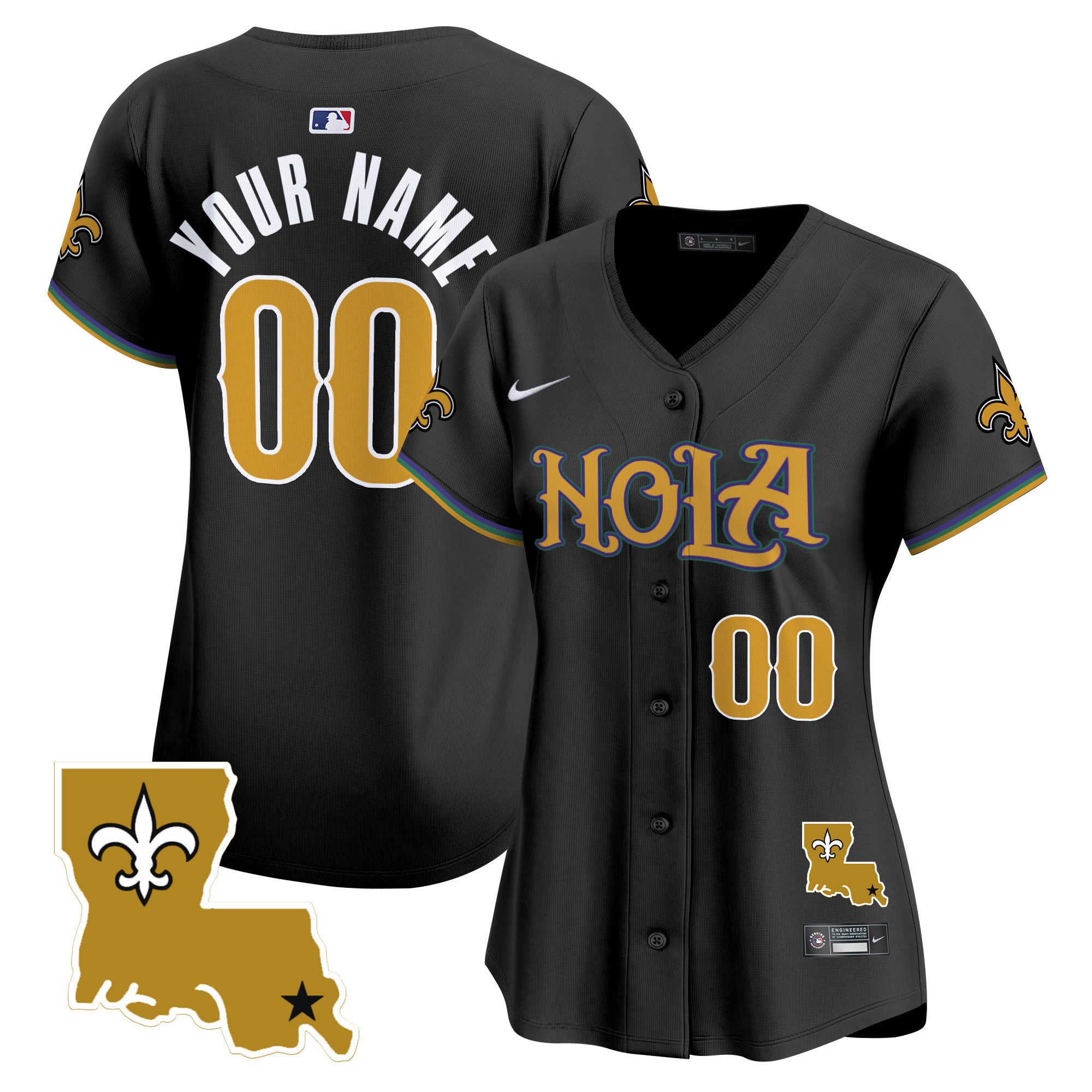 Saints Vapor Premier Limited Custom Jersey - All Stitched - Women, Black