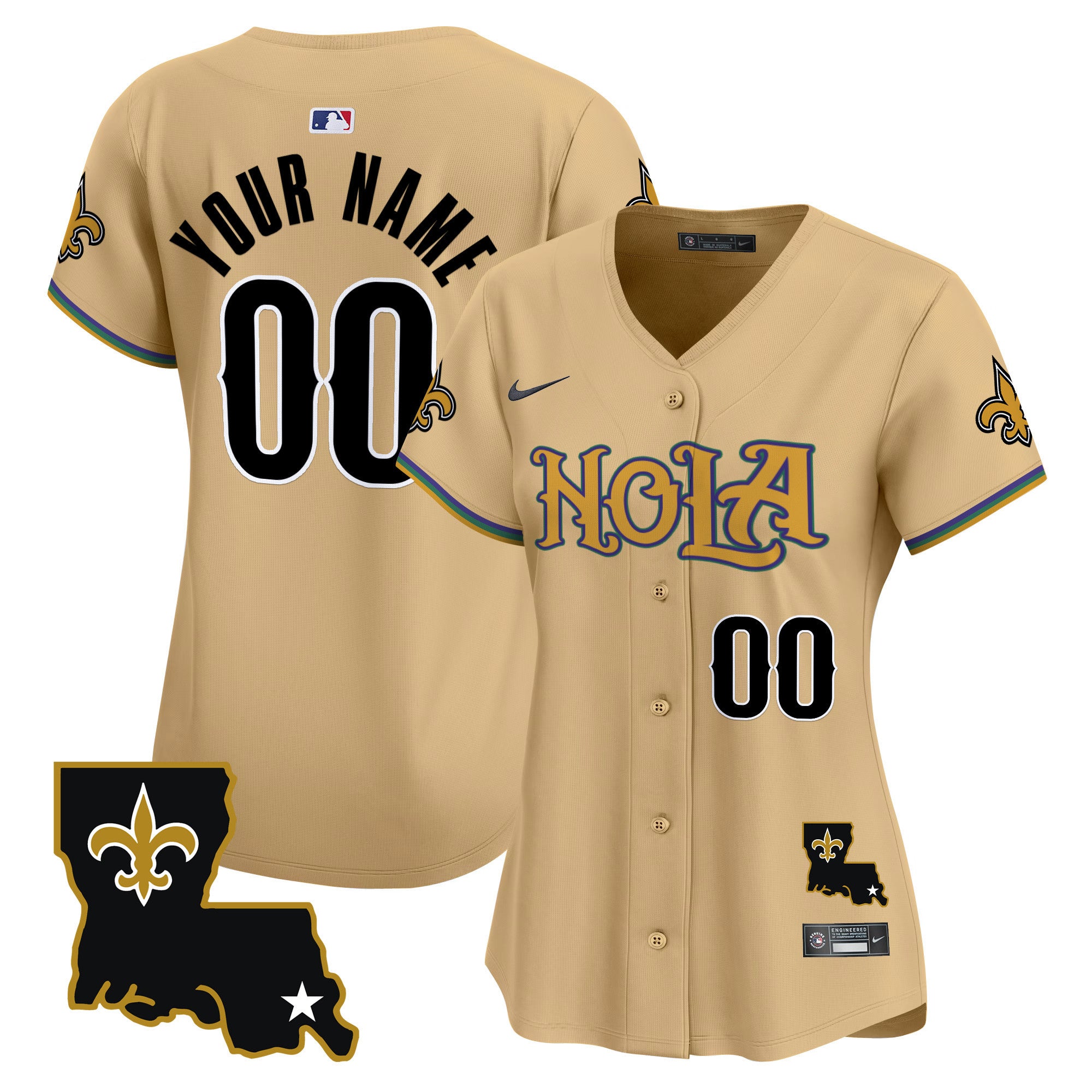 Saints Vapor Premier Limited Custom Jersey - All Stitched - Women, Gold