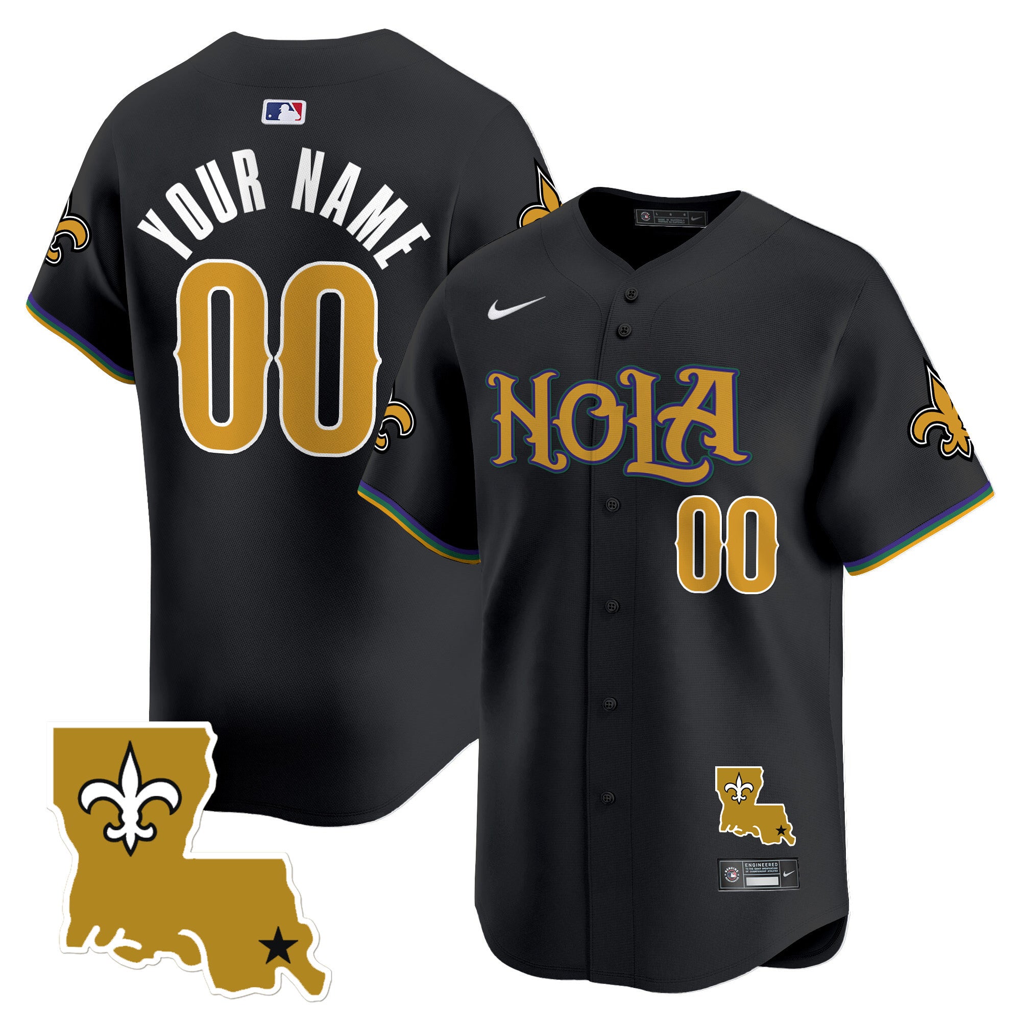 Saints Vapor Premier Limited Custom Jersey - All Stitched - Men, Black