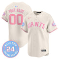 San Francisco Giants Bubblegum Pink Vapor Premier Limited Custom Jersey - All Stitched - Men, Cream