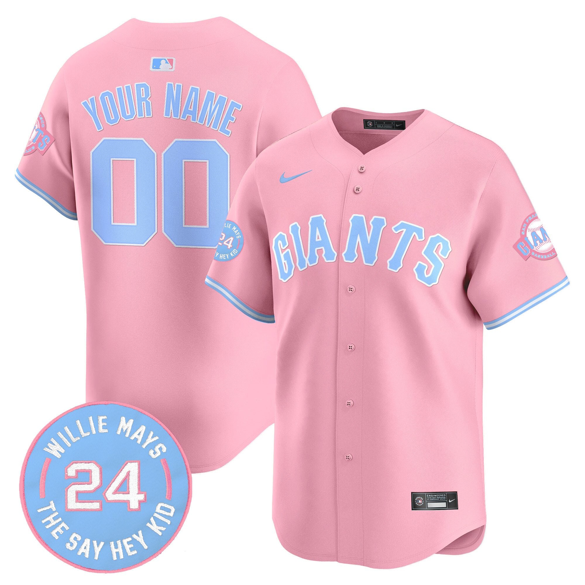 San Francisco Giants Bubblegum Pink Vapor Premier Limited Custom Jersey - All Stitched - Men, Pink