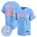 San Francisco Giants Bubblegum Pink Vapor Premier Limited Custom Jersey - All Stitched - Men, Light Blue