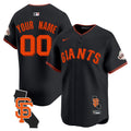 San Francisco Giants California Patch Vapor Premier Limited Custom Jersey - All Stitched - Men, Black