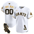 San Francisco Giants California Patch Vapor Premier Limited Custom Jersey - All Stitched - Men, White Gold