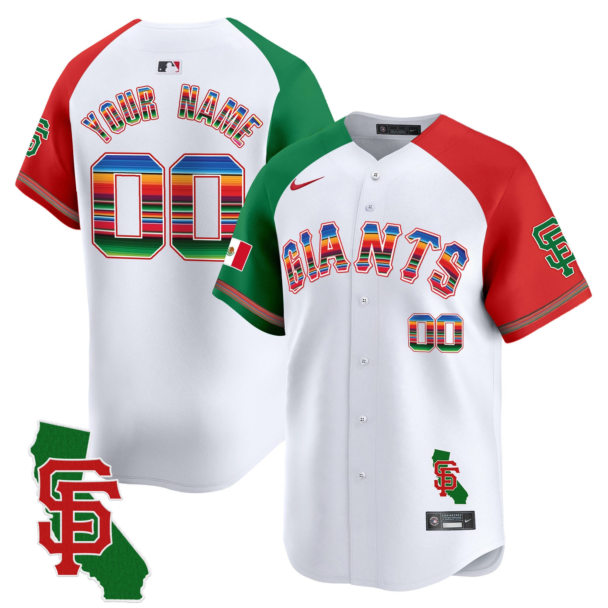 San Francisco Giants Mexico California Patch Vapor Premier Limited Custom Jersey - All Stitched - Youth, Alternate