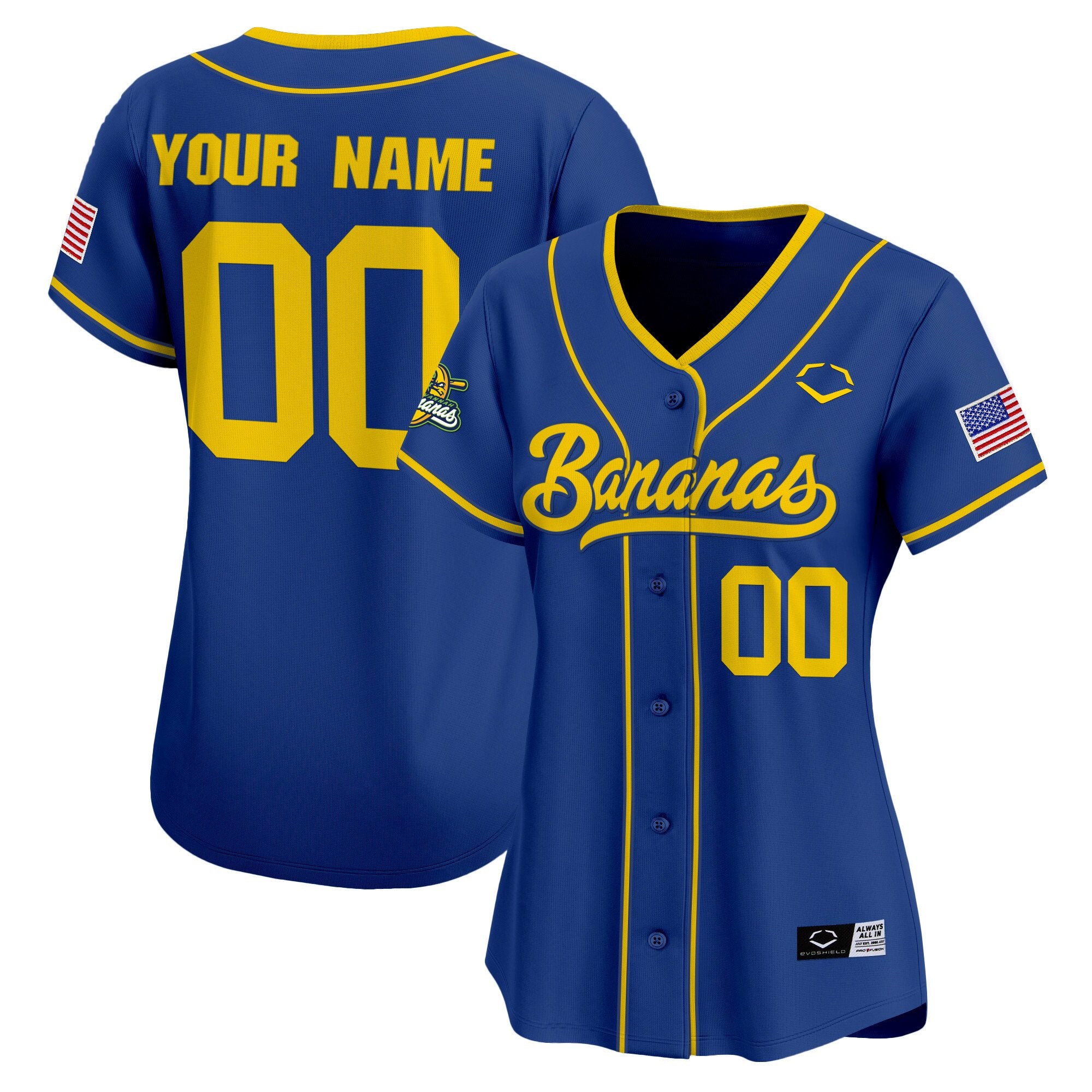 Savannah Bananas Vapor Premier Limited Custom Jersey - All stitched - Women, Royal