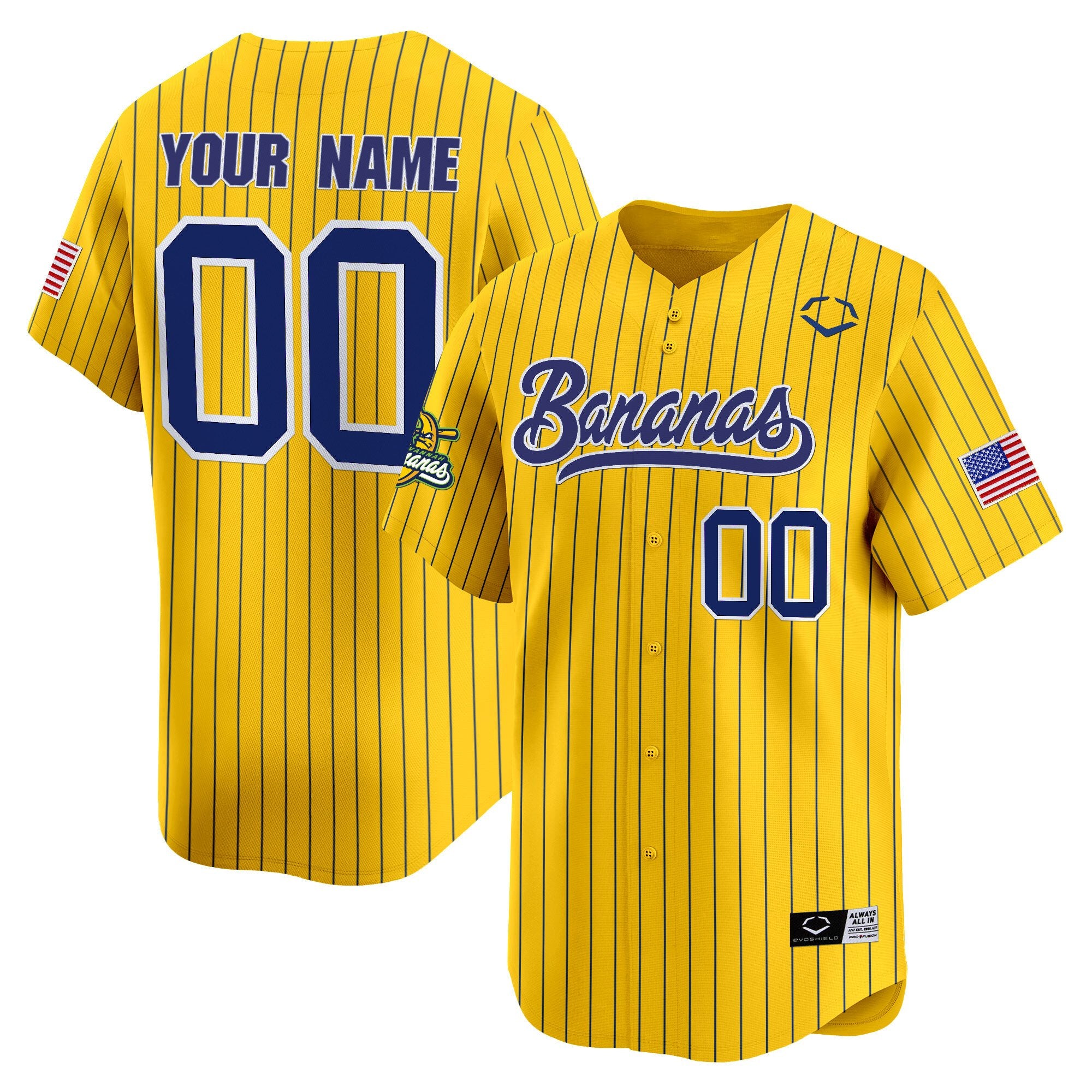 Savannah Bananas Vapor Premier Limited Custom Jersey - All stitched - Men, Pinstripe