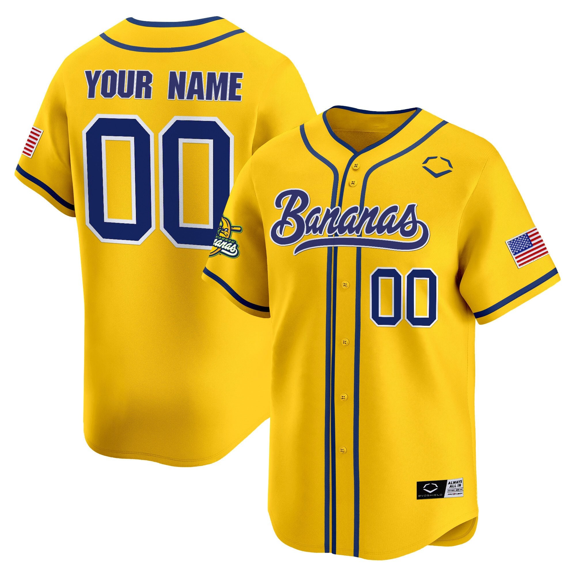Savannah Bananas Vapor Premier Limited Custom Jersey - All stitched - Men, Yellow