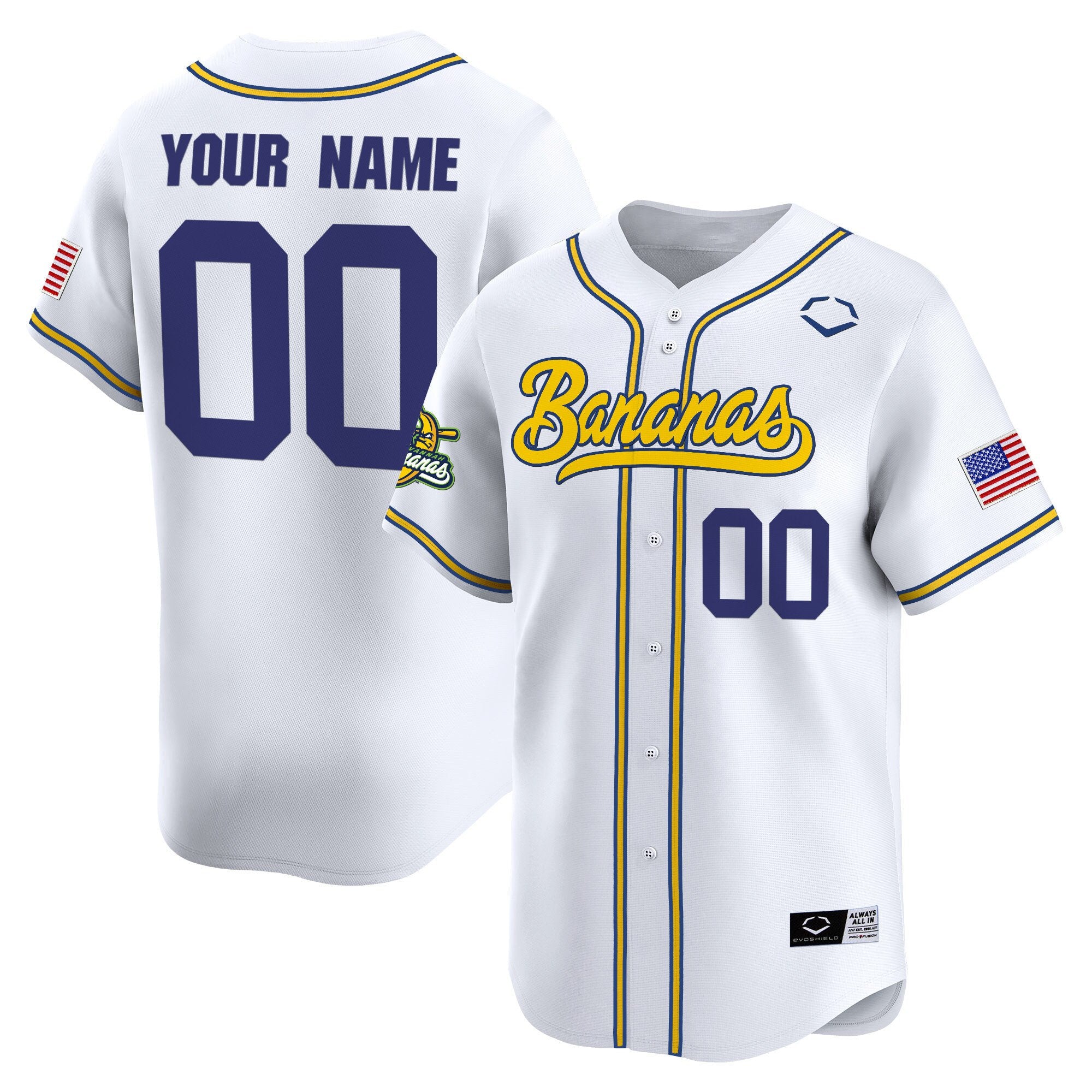 Savannah Bananas Vapor Premier Limited Custom Jersey - All stitched - Men, White