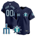 Seattle Mariners Trident Patch Vapor Premier Limited Custom Jersey - All Stitched - Men, Navy