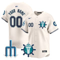 Seattle Mariners Trident Patch Vapor Premier Limited Custom Jersey - All Stitched - Youth, Cream