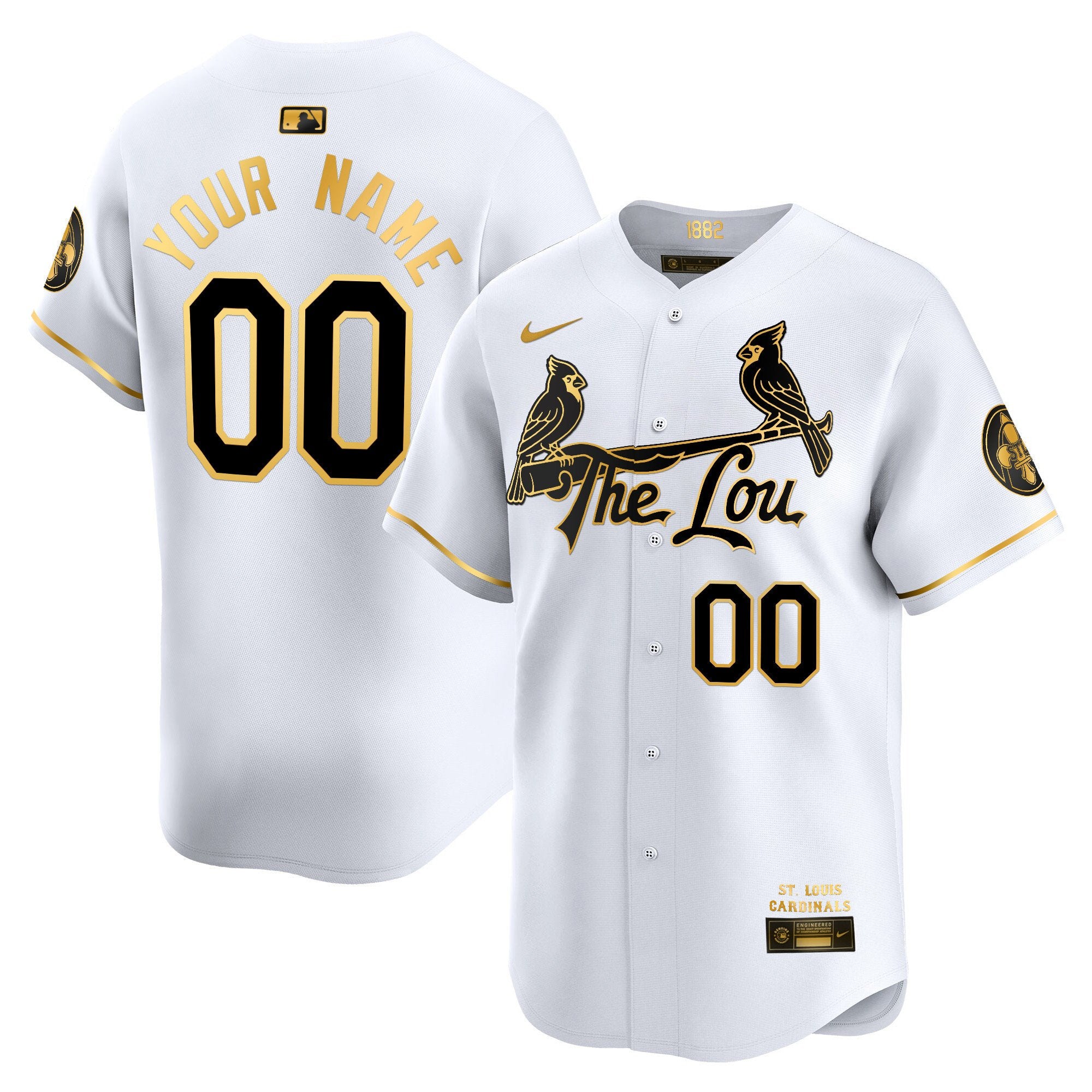St. Louis Cardinals 2024 City Connect Vapor Premier Limited Custom Jersey - All Stitched - Men, White Gold