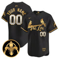 St. Louis Cardinals 2024 City Connect Vapor Premier Limited Custom Jersey V2 - All Stitched - Men, Black Gold